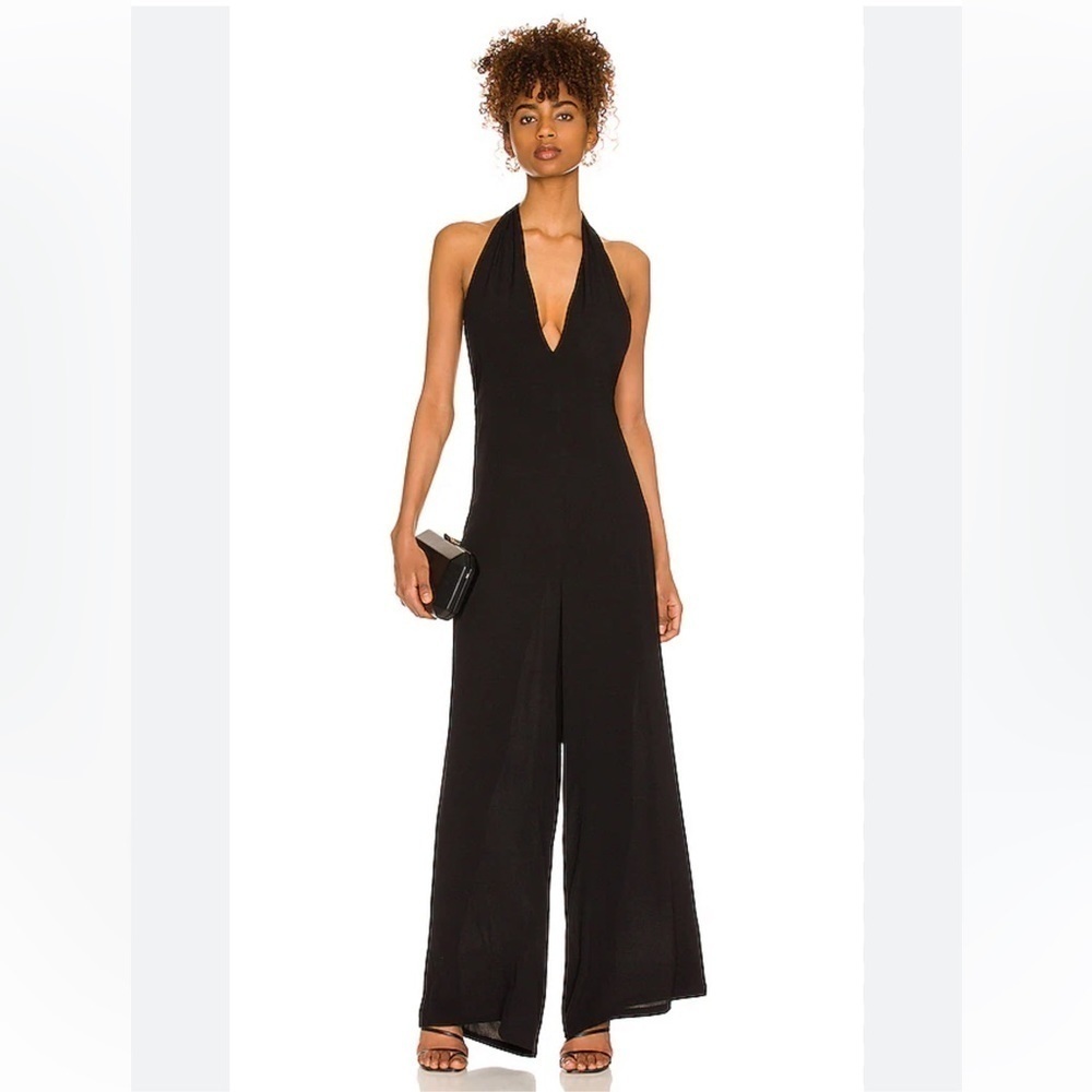 Black Halter Wide-Leg Jumpsuit